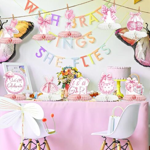 12 Pack Pink Girls Birthday Decorations Honeycomb Centepieces 3D Girl Theme Table Decor Hot Pink Princess Party Table Topper for Girls Night Birthday Bachelorette Party Supplies in Saudi Arabia
