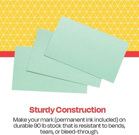 School Smart Unruled Index Cards, 5 x 8 Inches, Canary, Pack of 100 in Saudi Arabia