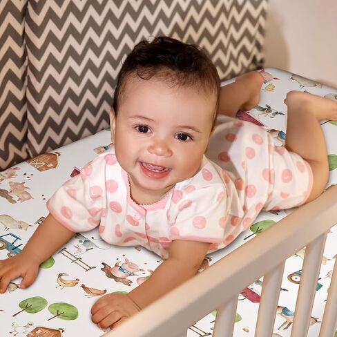 2 Pcs Western Cowboy Infant Crib Sheets Set 24 in. x 38 in Mini Portable Crib Sheet Newborn Bedding Nursery Baby Sheets for Girl Boys Baby Gifts Breathable Only for Pack and Play in Kuwait