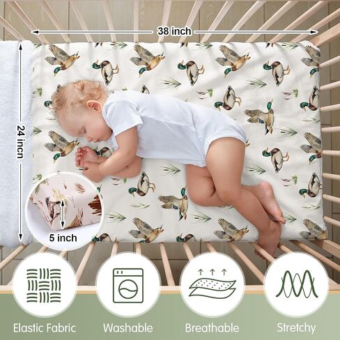 2 PCS Western Cowboy Infant Crib Sheets Set 24 In. x 38 in Mini Portable Crib Sheet Meleborn Bedding Sheets for Girl Boys Gifts Breatble for pack and play in Kuwait