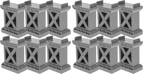 SAFIGLE 6pcs Train Bridge Pier Track Railway Accessories：Elevation Support Blocks for Toy Sets Compatible with Major Wooden Train Brands Ideal for Creative Play in Saudi Arabia