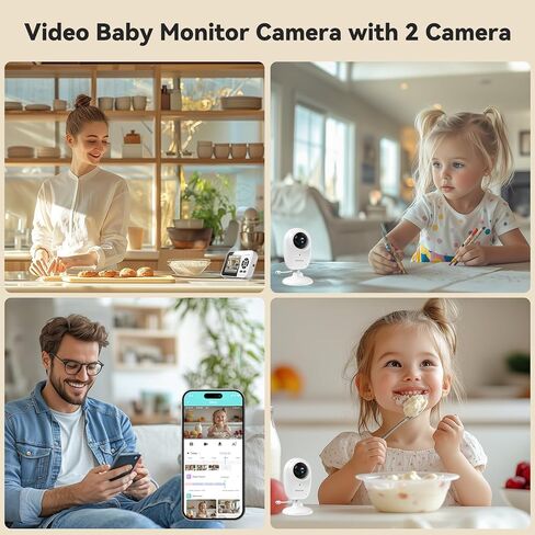 شاشة eBemate WiFi Video Baby ، 2.8 بوصة مع كاميرا 1080 بكسل ، لا توجد رؤية ليلية توهج ، وحديث ثنائي الاتجاه و 1500 قدم طويل ، واي فاي/إيقاف كاميرا مراقبة الطفل EBS28 in Kuwait