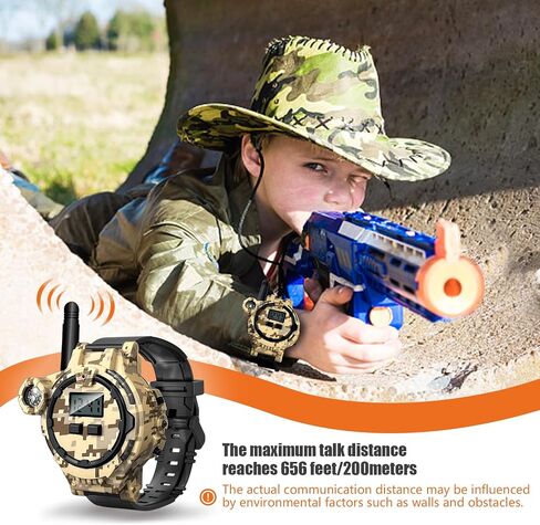 Rechargeable Walkie Talkies for Kids, Two-Way Radio Walky Talky with Flashlight Children Long Range, 2 Pack Interphone Toy for Kids Age 6-12 Outdoor Game for Kids Ages 4-8 Gifts for Boy in Kuwait