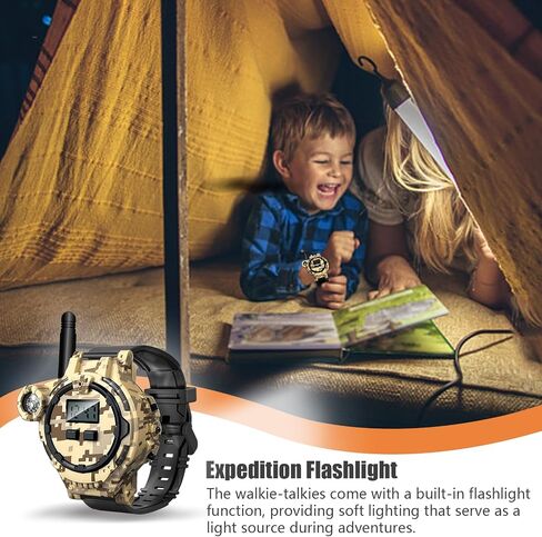 Rechargeable Walkie Talkies for Kids, Two-Way Radio Walky Talky with Flashlight Children Long Range, 2 Pack Interphone Toy for Kids Age 6-12 Outdoor Game for Kids Ages 4-8 Gifts for Boy in Kuwait