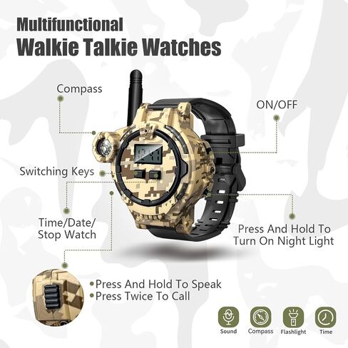 Rechargeable Walkie Talkies for Kids, Two-Way Radio Walky Talky with Flashlight Children Long Range, 2 Pack Interphone Toy for Kids Age 6-12 Outdoor Game for Kids Ages 4-8 Gifts for Boy in Kuwait