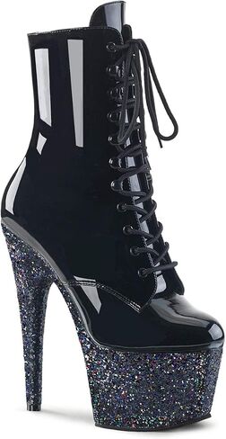 ADORE-1020LG - 7" Heel Ankle Boot with Iridescent Glittered Platform in Saudi Arabia
