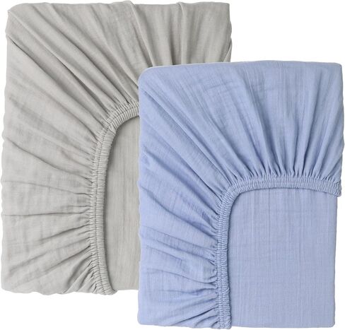 Muslin Fitted Crib Sheet – Premium Organic Turkish Cotton, Oeko-TEX® Certified, Ultra Soft & Breathable Sheet for Baby Crib, Boys & Girls, Fits Toddler Mattress 52x28, Cotton Latte in Saudi Arabia
