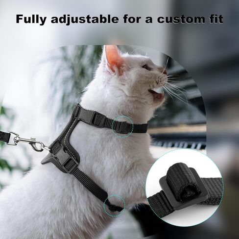 Plutus Pet Adjustable Cat Harness and Leash Set, with Leather Trim in Kuwait