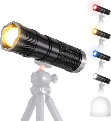 RGB Handheld Photography Lighting with Flexible Tripod, Arsoer Portable Spotlight for Photography, 15 GOBO Filters 6000mAh USB-C Background Light for Streaming/Video/TikTok/YouTube/Content Creation in Saudi Arabia