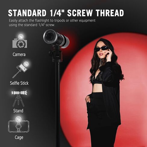 RGB Handheld Photography Lighting with Flexible Tripod, Arsoer Portable Spotlight for Photography, 15 GOBO Filters 6000mAh USB-C Background Light for Streaming/Video/TikTok/YouTube/Content Creation in Saudi Arabia