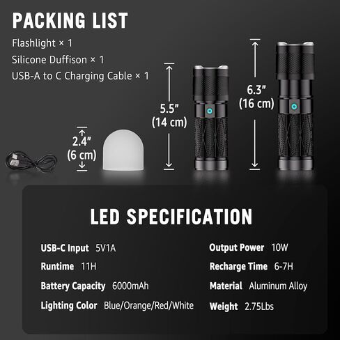 RGB Handheld Photography Lighting with Flexible Tripod, Arsoer Portable Spotlight for Photography, 15 GOBO Filters 6000mAh USB-C Background Light for Streaming/Video/TikTok/YouTube/Content Creation in Saudi Arabia