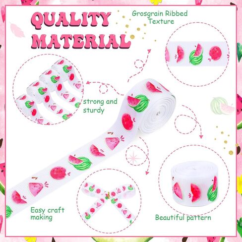 4 Rolls Berry Themed Ribbons, 20 Yards Strawberry Blueberry Craft Ribbons for Wreath Hair Bow Wrap Gifts, Red Blue Grosgrain Ribbons Birthday Wedding Gender Reveal Party Accessory Decorations in Kuwait