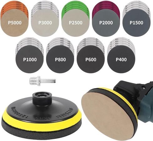 2 Inch Sanding Discs Drill Polishing Kit, 193PCS Car Headlight Restoration Kit, Hook & Loop Wet Dry Buffing Pads for Rotary Tools, Dremel Sanding Bits Attachment for Aluminum Resin Metal Glass in Saudi Arabia