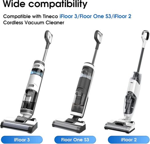 Floor One S5 Roller Brush Presshing and Vacuum Filter Kit متوافق مع Floor Tineco One S5/S5 Pro 2/Ifloor 5 Breeze Cordless Wet Dry Pression ، 2 brush brush ، 2 filters 【not fit S5 combo】 in Kuwait
