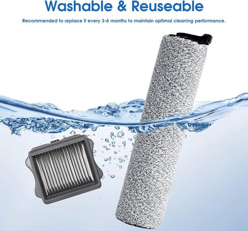 Floor One S5 Roller Brush Presshing and Vacuum Filter Kit متوافق مع Floor Tineco One S5/S5 Pro 2/Ifloor 5 Breeze Cordless Wet Dry Pression ، 2 brush brush ، 2 filters 【not fit S5 combo】 in Kuwait