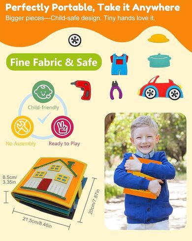 شعرت كتاب مزدحم للأطفال الصغار 1-3 ، ولوحة Montessori مشغول لمدة عام واحد ، وألعاب طائرة هادئة للكتاب ، ولعب التعلم التعليمي الحسي ، وكتب نشاط الرحلة على الطريق ، التظاهر بلعب Girls Gifts in Kuwait