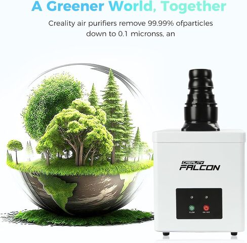 Creality Falcon Smoke Purifier for Laser Engraver, 3-Stage Filtration, 99.97% Purification Rate, Low Noise, 180W Fume Extractor for Engraving Machine(Use with Enclosure) and Most Enclosed Laser Cutter in Saudi Arabia
