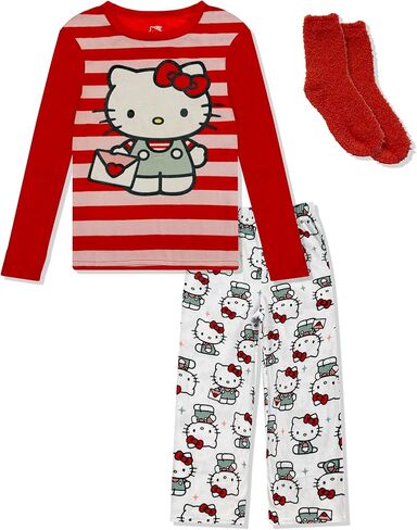 طقم بيجامة للأطفال مع جوارب غامضة - سونيك، هالو كيتي، سوبر ماريو بنين بنات طقم بيجامة قطعتين - بيجامات للأطفال والصغار in Kuwait