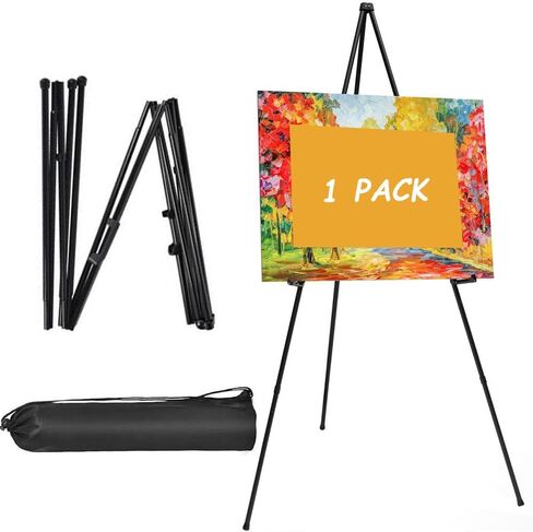 2 Pack Portable Easel Stand for Painting Canvas ، 63 "Tripod Artist Painting Easel لعرض علامات منزل مكتب الزفاف ، الأبيض in Kuwait