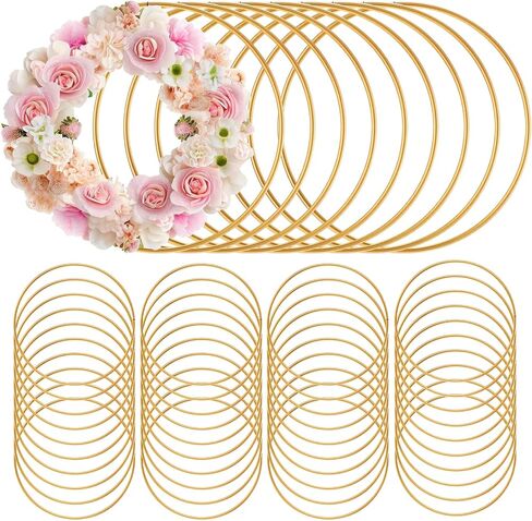 Zonon 50 Pcs Metal Rings for Crafts 3 Inch Gold Craft Rings Hoops Floral Macrame Hoops for DIY Crafts Macrame Dream Catcher Supplies Wedding Table Wreath Decor Wall Hanging in Saudi Arabia
