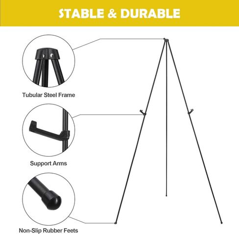 2 Pack Portable Easel Stand for Painting Canvas ، 63 "Tripod Artist Painting Easel لعرض علامات منزل مكتب الزفاف ، الأبيض in Kuwait