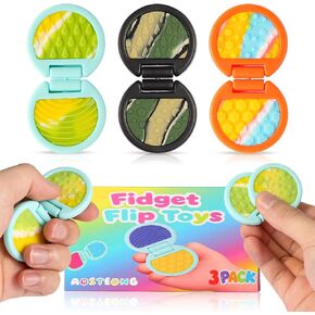 ألعاب Fidget للبالغين ، 3 حزم ألعاب حسية للأطفال المصابين بالتوحد ، وعناصر الإغاثة من القلق لتخفيف إجهاد اضطراب فرط الحركة ونقص الانتباه ، وتململات ممتعة للمراهقين المنزلق و Flip Slider - Treasure Box Toys for Classroom ، مع صندوق هدايا in Saudi Arabia