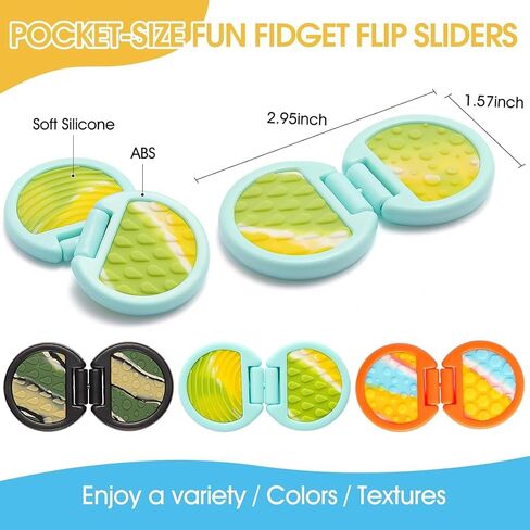 ألعاب Fidget للبالغين ، 3 حزم ألعاب حسية للأطفال المصابين بالتوحد ، وعناصر الإغاثة من القلق لتخفيف إجهاد اضطراب فرط الحركة ونقص الانتباه ، وتململات ممتعة للمراهقين المنزلق و Flip Slider - Treasure Box Toys for Classroom ، مع صندوق هدايا in Saudi Arabia