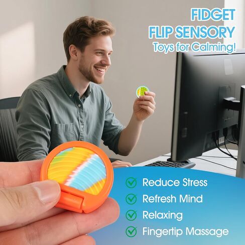 ألعاب Fidget للبالغين ، 3 حزم ألعاب حسية للأطفال المصابين بالتوحد ، وعناصر الإغاثة من القلق لتخفيف إجهاد اضطراب فرط الحركة ونقص الانتباه ، وتململات ممتعة للمراهقين المنزلق و Flip Slider - Treasure Box Toys for Classroom ، مع صندوق هدايا in Saudi Arabia