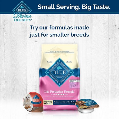 Blue Buffalo Delights Natural Adult Small Breed Wet Dog Food Cups, Pate Style, Roasted Turkey & Grilled Chicken 3.5-oz (24 Count - 12 of Each Flavor) in Saudi Arabia