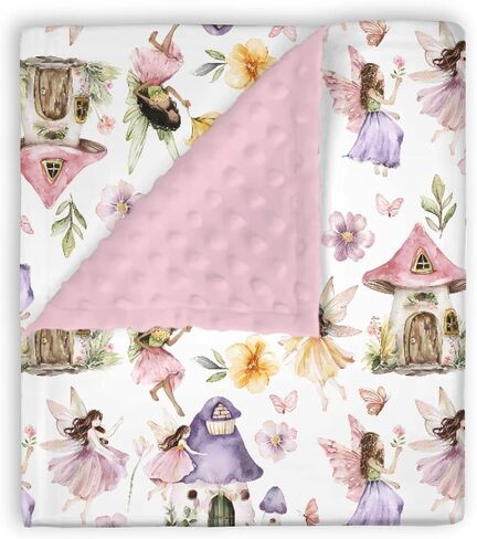 Mink Baby Girl Blanket Western Cowgirl Pony Floral, Horse Pink Flower Hat Boot Soft Double Layer Dotted Backing Receiving Swaddle, Newborn Infant Toddler Nursery Crib Bedding Shower Gift 30x40 in Saudi Arabia