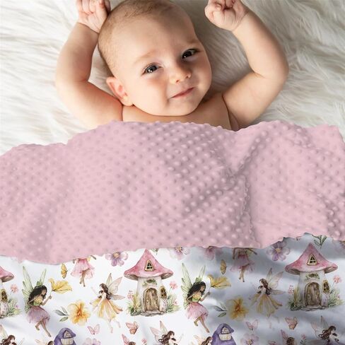 Mink Baby Girl Blanket Western Cowgirl Pony Floral, Horse Pink Flower Hat Boot Soft Double Layer Dotted Backing Receiving Swaddle, Newborn Infant Toddler Nursery Crib Bedding Shower Gift 30x40 in Saudi Arabia