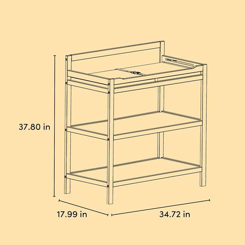 Storkcraft Alpine Changing Table, Frosted Oat | GREENGUARD Gold Certified Nursery Changing Table, Includes Water-Resistant Changing Pad, 2 Shelves for Storage and Organizing in Saudi Arabia