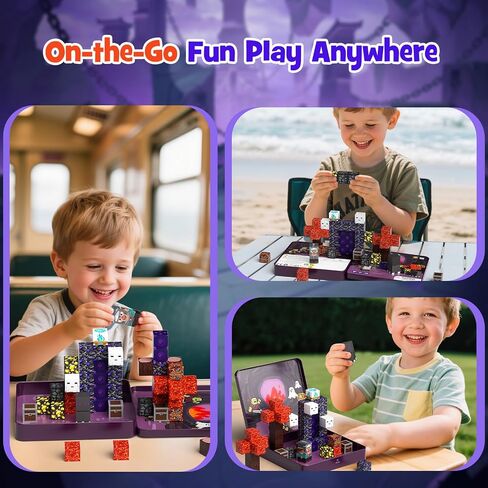 Magnetic Blocks with Magnet Box-35PCS Magnet Cubes, Magnetic Tiles Kids Build Cubes Travel Game Toys, Road Trip ‌Sensory Toy Christmas Birthday Gifts for Boys & Girls Ages 3+ in Saudi Arabia