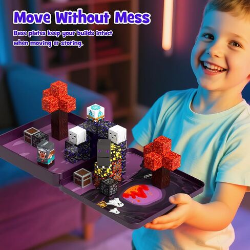 Magnetic Blocks with Magnet Box-35PCS Magnet Cubes, Magnetic Tiles Kids Build Cubes Travel Game Toys, Road Trip ‌Sensory Toy Christmas Birthday Gifts for Boys & Girls Ages 3+ in Saudi Arabia