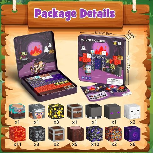 Magnetic Blocks with Magnet Box-35PCS Magnet Cubes, Magnetic Tiles Kids Build Cubes Travel Game Toys, Road Trip ‌Sensory Toy Christmas Birthday Gifts for Boys & Girls Ages 3+ in Saudi Arabia