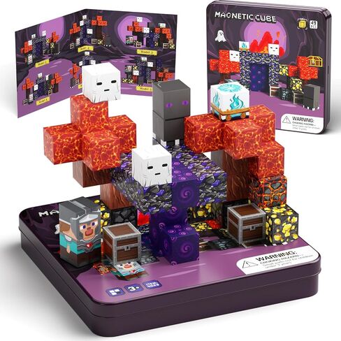 Magnetic Blocks with Magnet Box-35PCS Magnet Cubes, Magnetic Tiles Kids Build Cubes Travel Game Toys, Road Trip ‌Sensory Toy Christmas Birthday Gifts for Boys & Girls Ages 3+ in Saudi Arabia