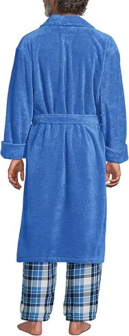 Lands' End Mens Calf Length Terry Robe Radiant Navy Regular XX-Large in Kuwait