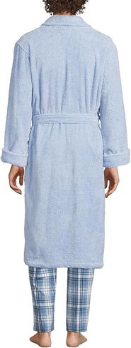 Lands' End Mens Calf Length Terry Robe Radiant Navy Regular XX-Large in Kuwait