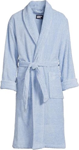 Lands' End Mens Calf Length Terry Robe Radiant Navy Regular XX-Large in Kuwait