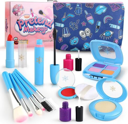 Toddler Girls Toys Pretend Makeup Kits - Fake Makeup Set Toys for Kids 3 4 5 6 Year Old , Play Makeup Gift for Little Girls 3-5, Toddler Makeup Kit with Fake Makeup Toy Birthday Gift in Kuwait