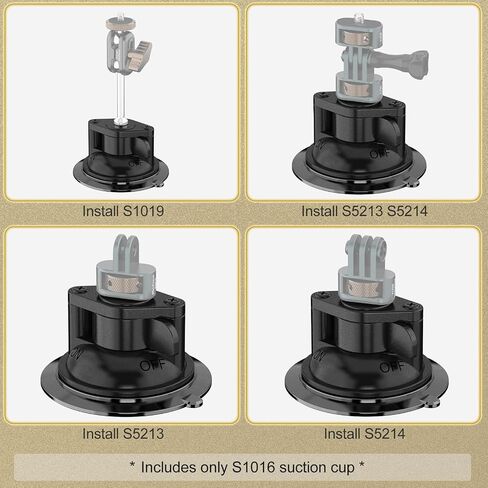 MINIFOCUS Suction Car Mount for Insta360 X5, X4, X3, 5 in 1 Suction Cup Camera Mount Kit with 2in1 Extension Pole, Compatible with Insta360 GoPro Action Camera(Includes 45inch Invisible Selfie Stick) in Saudi Arabia
