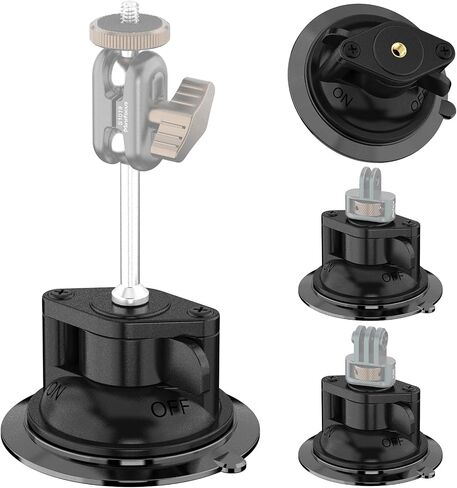 MINIFOCUS Suction Car Mount for Insta360 X5, X4, X3, 5 in 1 Suction Cup Camera Mount Kit with 2in1 Extension Pole, Compatible with Insta360 GoPro Action Camera(Includes 45inch Invisible Selfie Stick) in Saudi Arabia