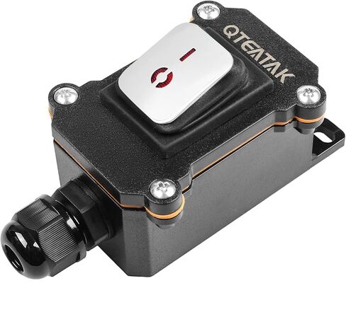 QTeatak مفتاح الحبل المضمن DPST 4Pins AC/DC 20A-125V ، 16A-250V ، 30A-24V ، 35A-12V ، IP66 مقاوم للماء ، لوحة مملوءة بالماء ، لوحة من الفولاذ المقاوم المقاوم للصدأ ، مبتاح بدء تشغيل كهربائي في الهواء الطلق ، in Kuwait
