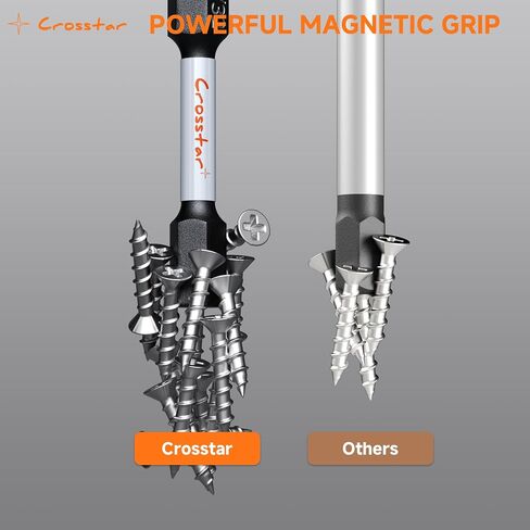 Crosstar 4" Long Hex Bit Set 20PCS (Metric & SAE) - Impact Allen Wrench Drill Bit Set, S2 Steel 1/4" Hex-Shank, CNC Machined Tips with Magnetic Head, Storage Box & FREE Magnetizer in Saudi Arabia