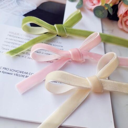 Abbaoww 10 Yards Hot Pink Velvet Ribbon 3/8 Inch Single Face Velvet Ribbon for Christmas Wreath Decoration Gift Wrapping DIY Project Bow Making (Hot Pink, 3/8 Inch) in Kuwait