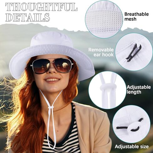 Silkfly 6 PCS قبعة دلو قطنية أبيض لصبغ التعادل ، أشياء بيضاء لربط مجموعة الصبغة للأطفال البالغين ، شاطئ دلو القبعة بالجملة in Kuwait