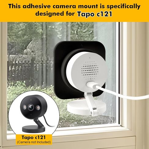 2 Pack Security Camera Window Mount Compatible with Tapo C120, No Drill No Screws Installation Required, Anti-Theft Strong Adhesive Tape Holder for Home Security in Saudi Arabia