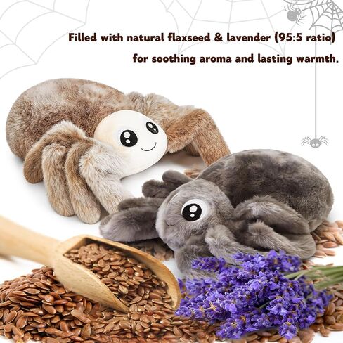 Microwavable Heating Pads Stuffed Animals, 1.6 lb Heatable Spider Pillow Plush for Period Cramps Stress Relief, Stuffed Gifts Plush Toys for Girls Boys Women in Kuwait
