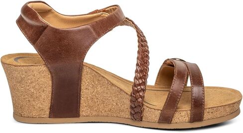 Aetrex Avril Orthopedic BlATTE RAVERT STRAP LOW HEEL CHEEL Wedge for Women-Leather Memory Foamped Foom Poom Support Espadrilles espadrilles for Women in Saudi Arabia