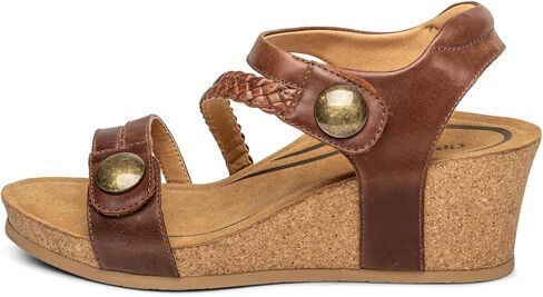 Aetrex Avril Orthopedic BlATTE RAVERT STRAP LOW HEEL CHEEL Wedge for Women-Leather Memory Foamped Foom Poom Support Espadrilles espadrilles for Women in Saudi Arabia